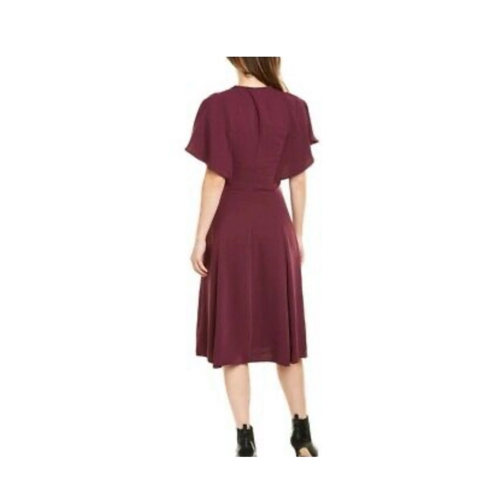 NWT Ted Baker Kasiane Plum Zip-Front Flutter Sleeve Dress us size 2 Ted baker 1 - Picture 8 of 16